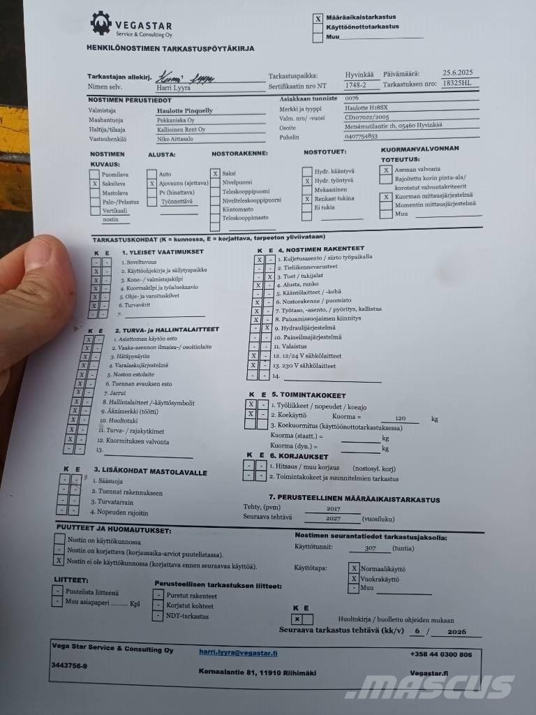 Haulotte H 18 SX Šķerveida pacēlāji