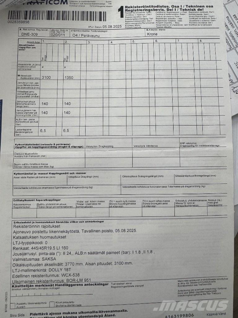 Krone Dolly Pārvadāšanas platformas