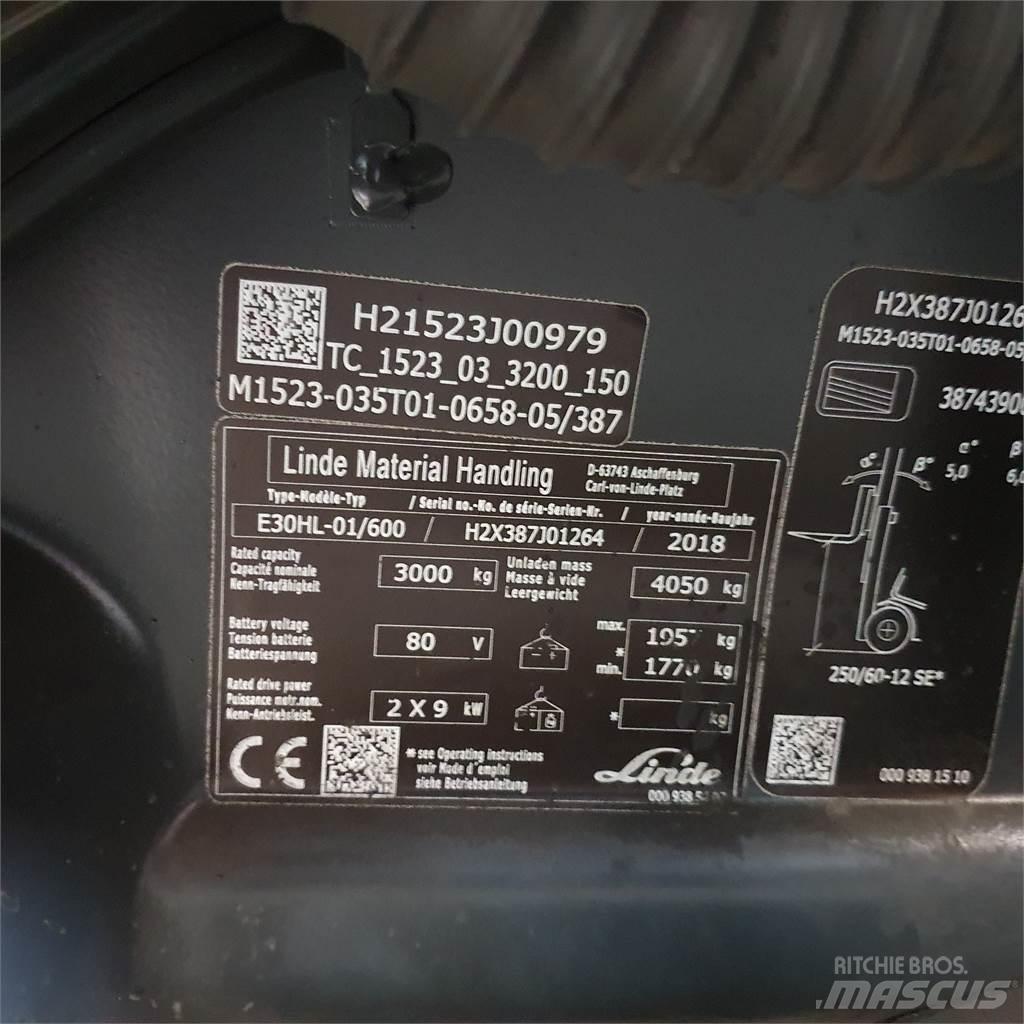 Linde E30/600HL Elektriskie iekrāvēji