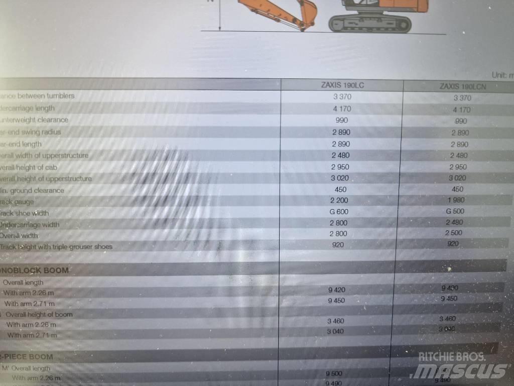 Hitachi ZX190LC-6 Kāpurķēžu ekskavatori