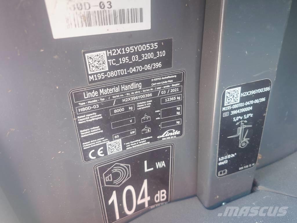 Linde H80D/396-03 Tehnika ar dīzeļa dzinēju