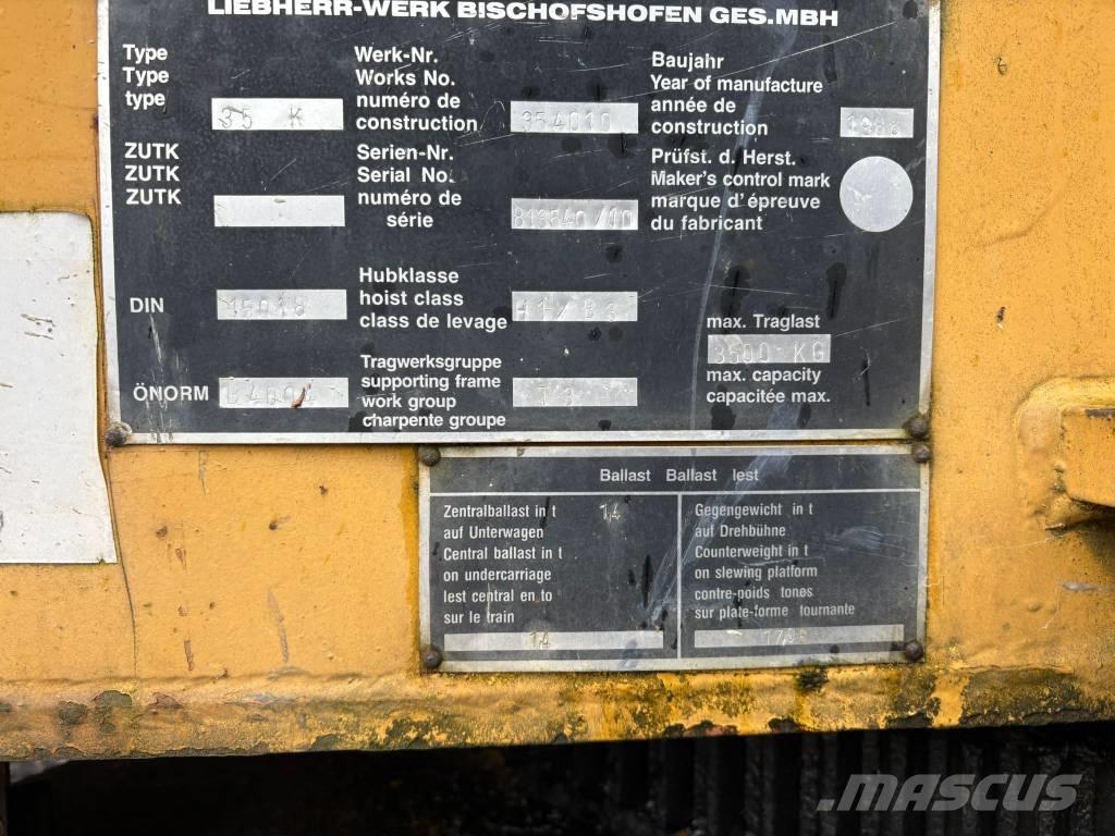 Liebherr 35 K Torņa krāni