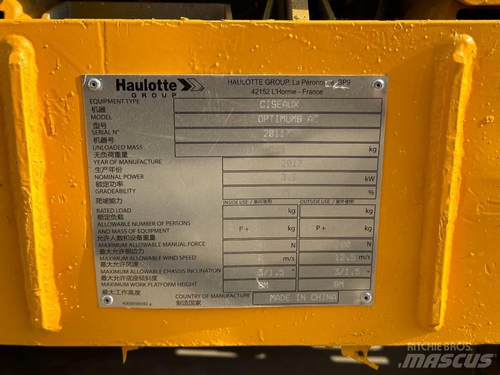 Haulotte OPTIMUM 8 Šķerveida pacēlāji