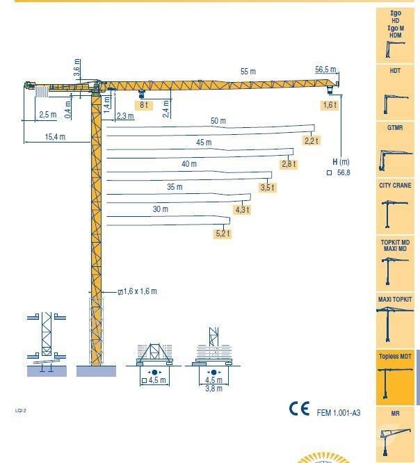 Potain MDT 132 Torņa krāni