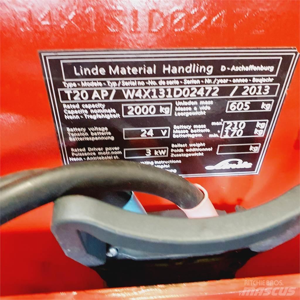 Linde T20AP kurz Zemie palešu pacēlāji