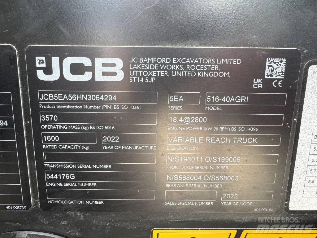 JCB 516-40AGRI Teleskopiskie manipulatori