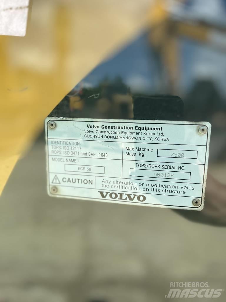 Volvo ECR 58 PLUS Vidēja lieluma ekskavatori 7 t - 12 t