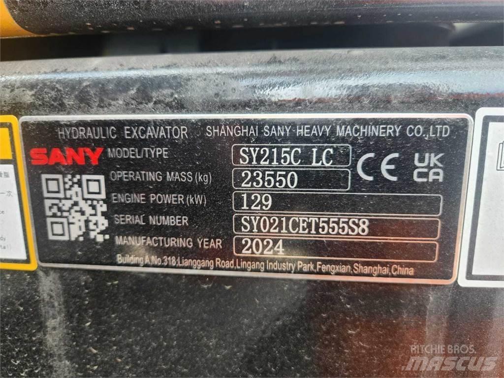 Sany SY215C Kāpurķēžu ekskavatori