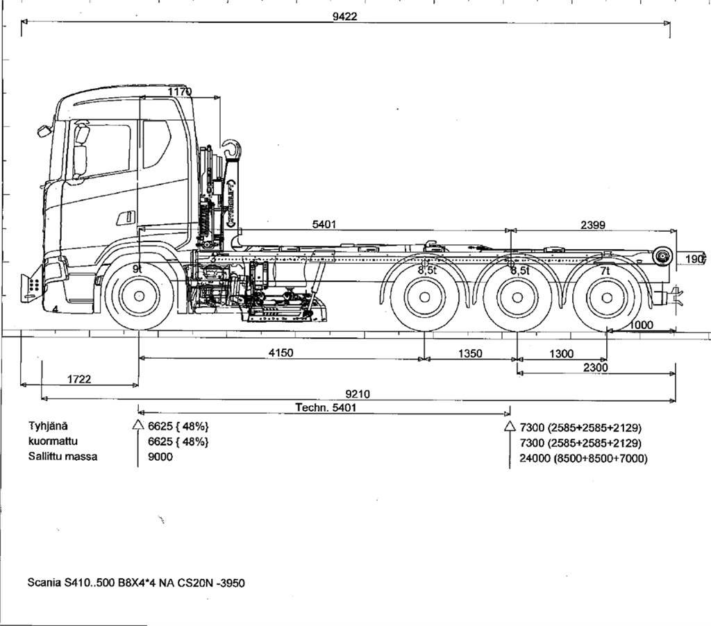Scania R590 8x4 Treileri ar āķi