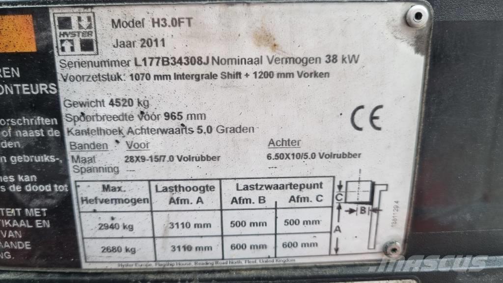 Hyster H 3.00 FT LPG tehnika