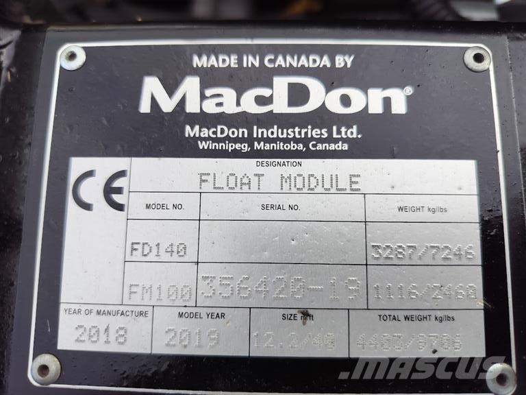 MacDon FD 140 Ražas novākšanas kombainu papildaprīkojums