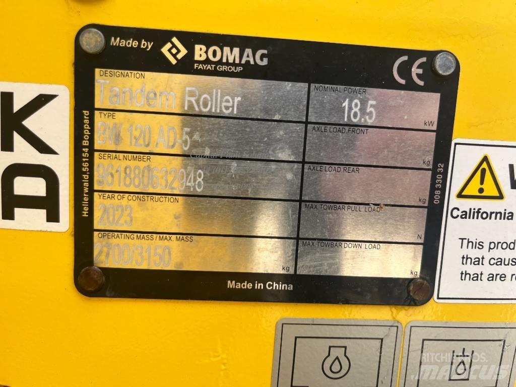 Bomag BW 120 AD-5 Divvalču grunts veltņi