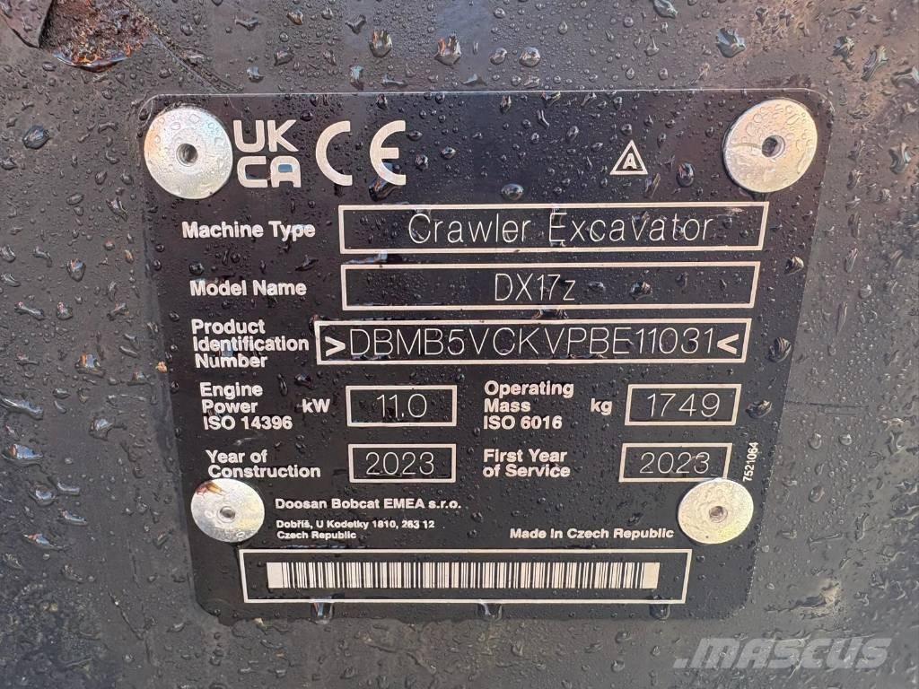 Doosan DX 17 Mini ekskavatori < 7 t
