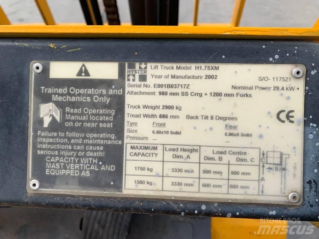 Hyster H 1.75 XM LPG tehnika