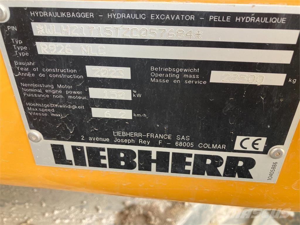 Liebherr R926 Kāpurķēžu ekskavatori