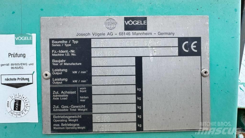 Vögele Super 1800 Asfalta klājēji