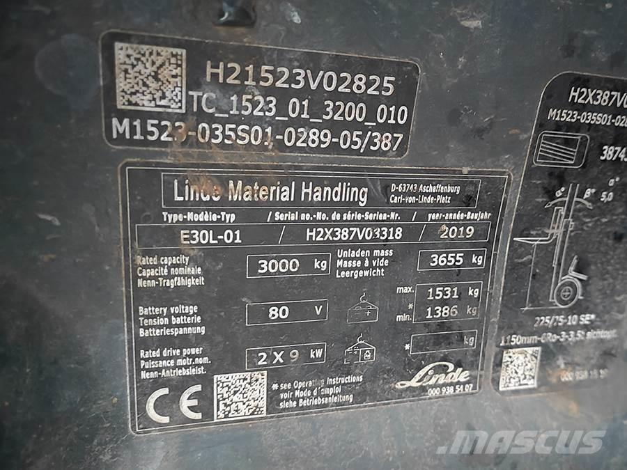 Linde E30L-01 Elektriskie iekrāvēji