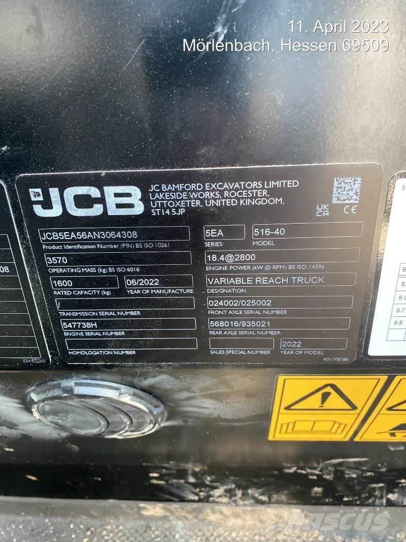 JCB 516-40 Teleskopiskie manipulatori