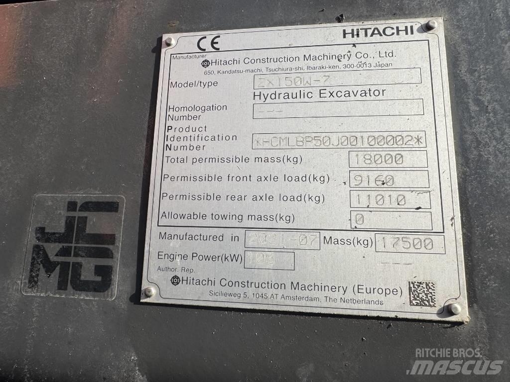 Hitachi ZX 150 W-7 Ekskavatori uz riteņiem