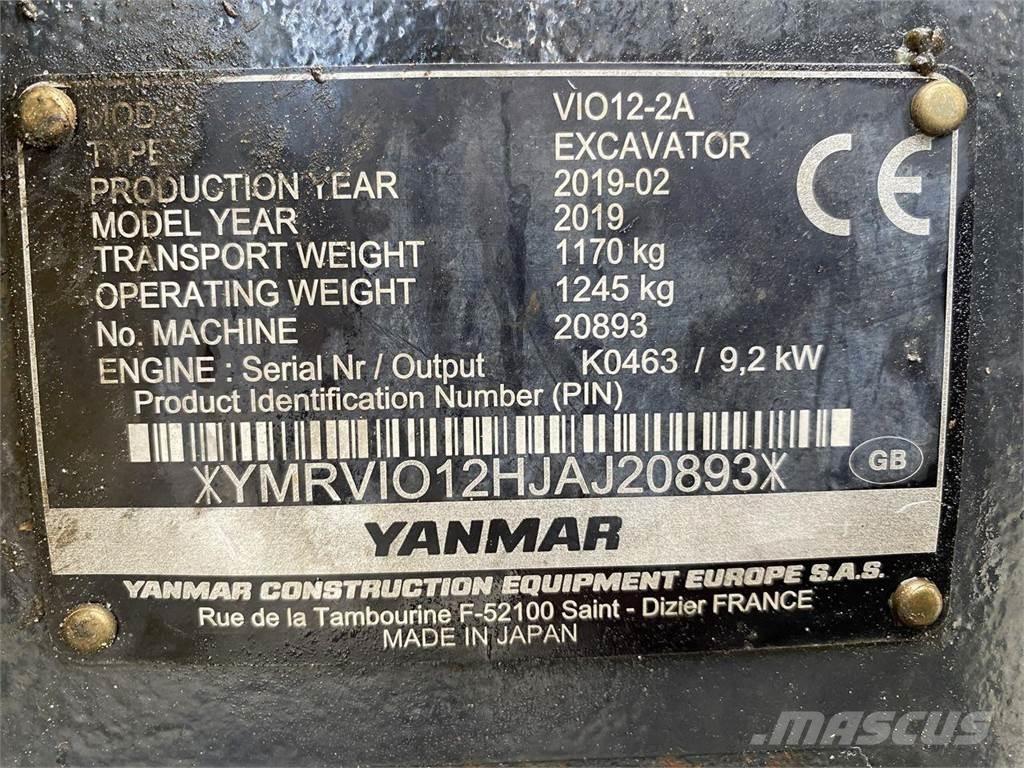 Yanmar VIO12 Ekskavatori uz riteņiem