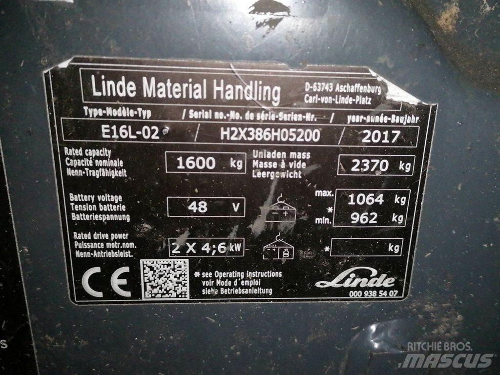 Linde E16L-02 Elektriskie iekrāvēji