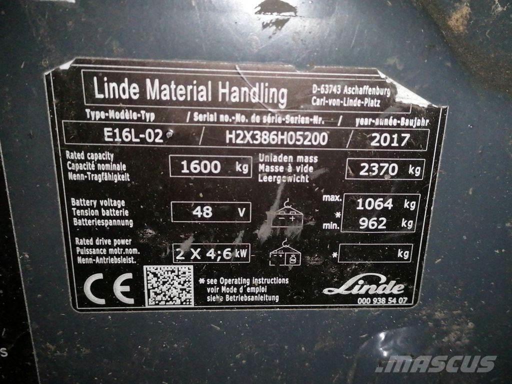 Linde E16L-02 Elektriskie iekrāvēji