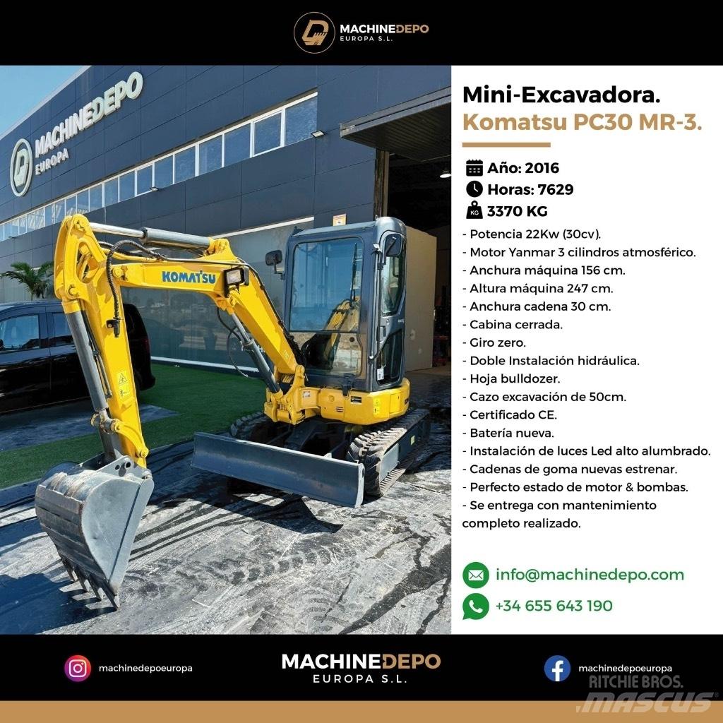 Komatsu PC 30 MR-3 Mini ekskavatori < 7 t