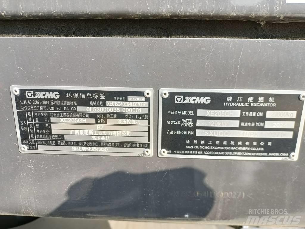 XCMG XE205GH Kāpurķēžu ekskavatori
