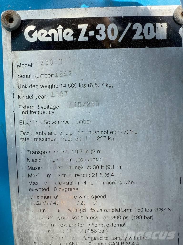 Genie Z 30/20 Strēles pacēlāji
