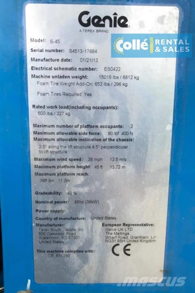 Genie S-45 | 2013 Teleskopiskie pacēlāji