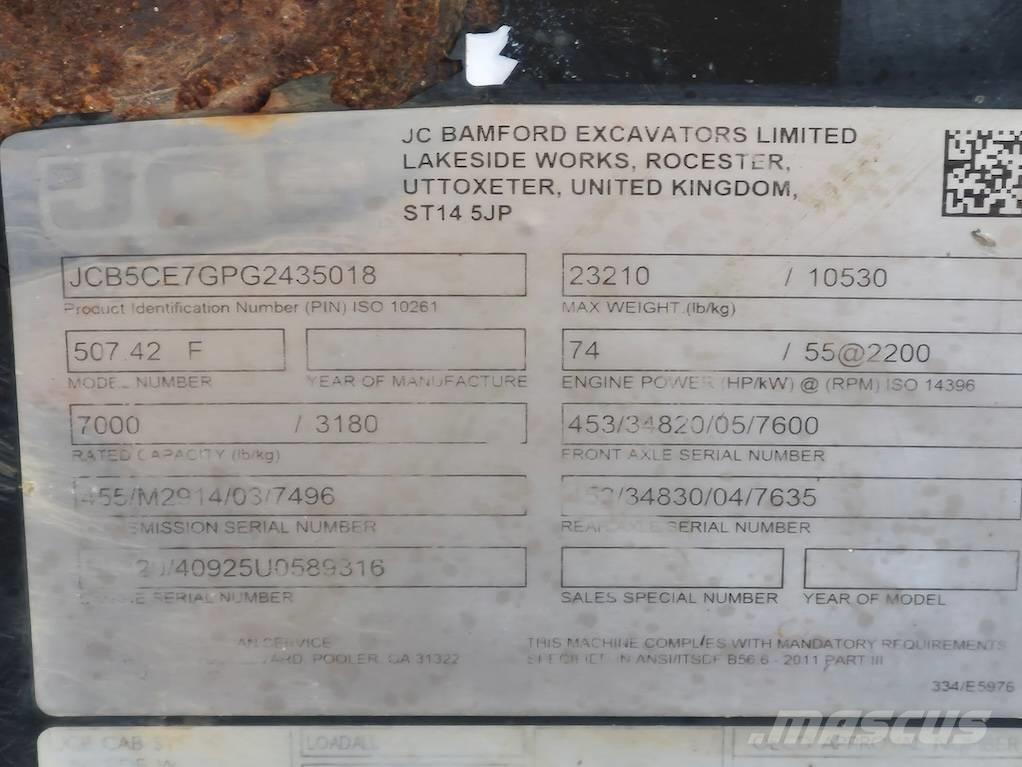 JCB 507-42 Teleskopiskie manipulatori