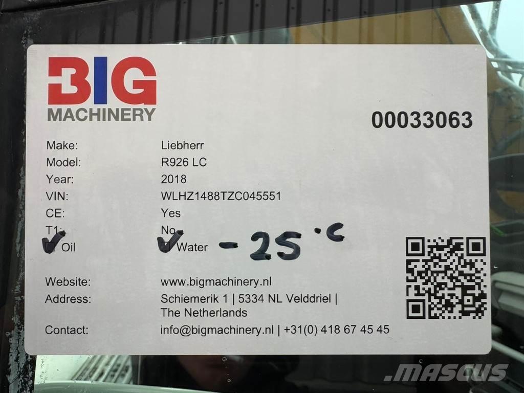 Liebherr R926 LC Kāpurķēžu ekskavatori