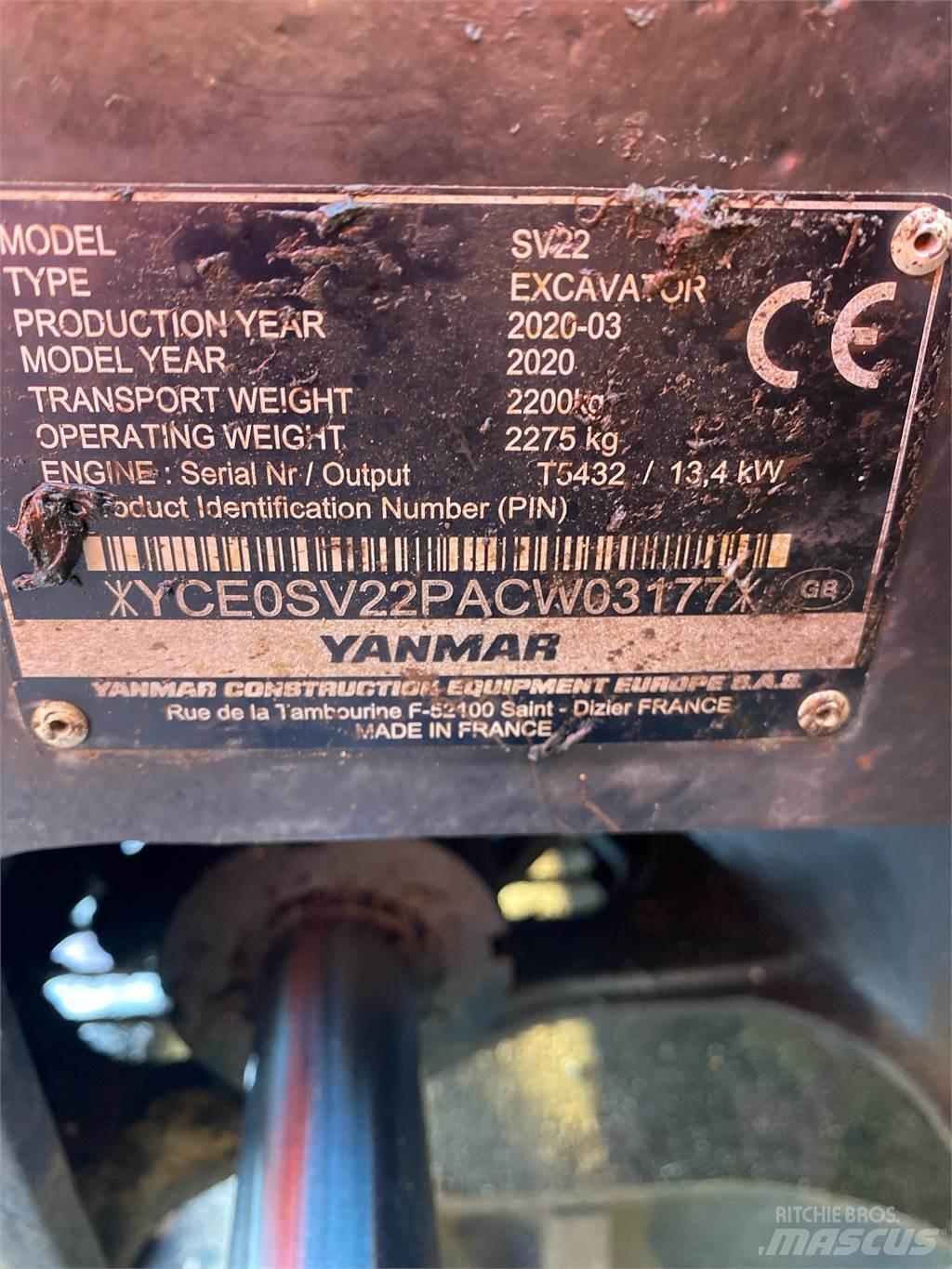 Yanmar SV22 Mini ekskavatori < 7 t