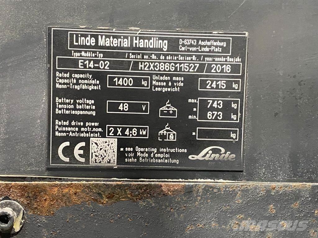 Linde E14-02 Elektriskie iekrāvēji