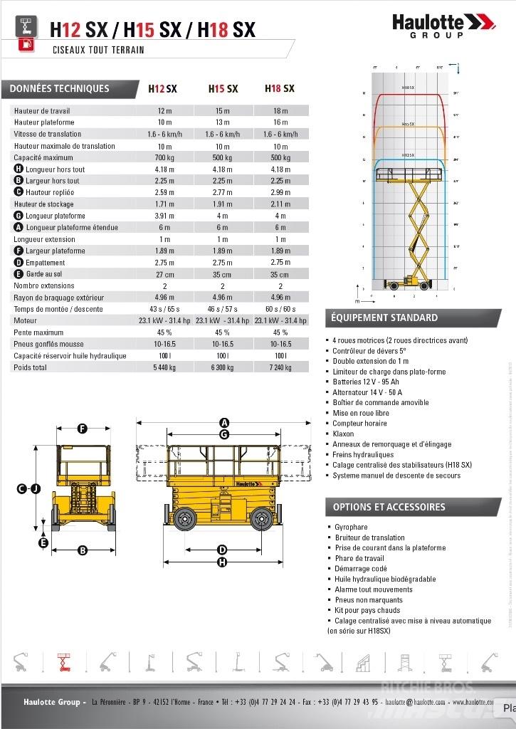 Haulotte H 15 SX Šķerveida pacēlāji