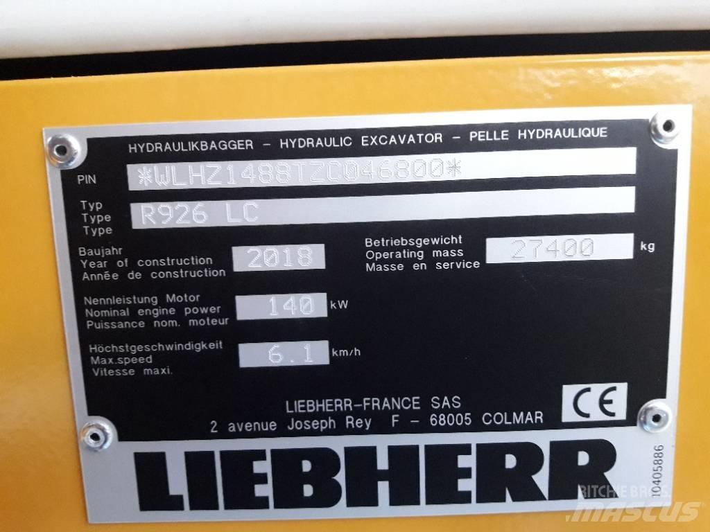 Liebherr R 926 LC Kāpurķēžu ekskavatori