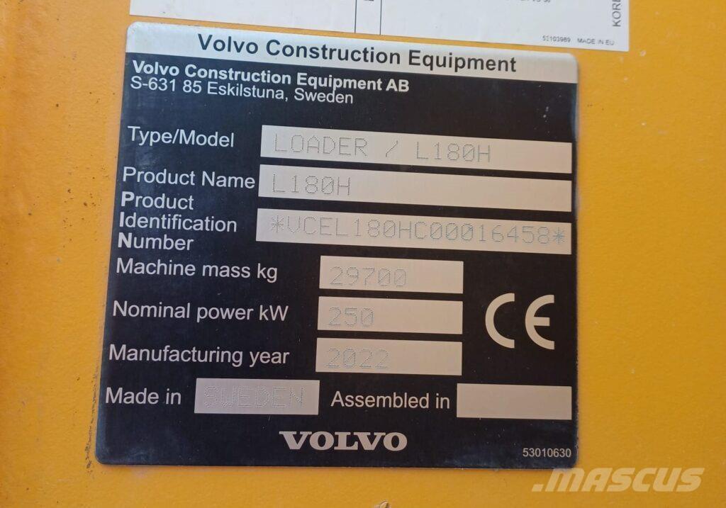Volvo L180H Iekrāvēji uz riteņiem