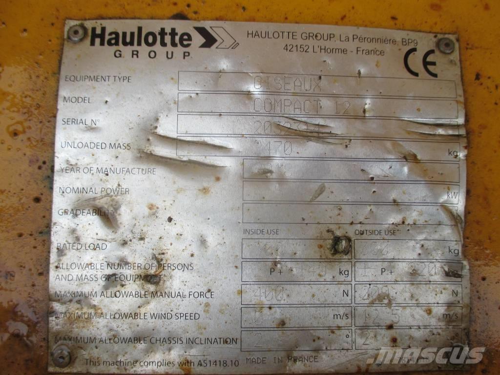 Haulotte Compact 12 Šķerveida pacēlāji