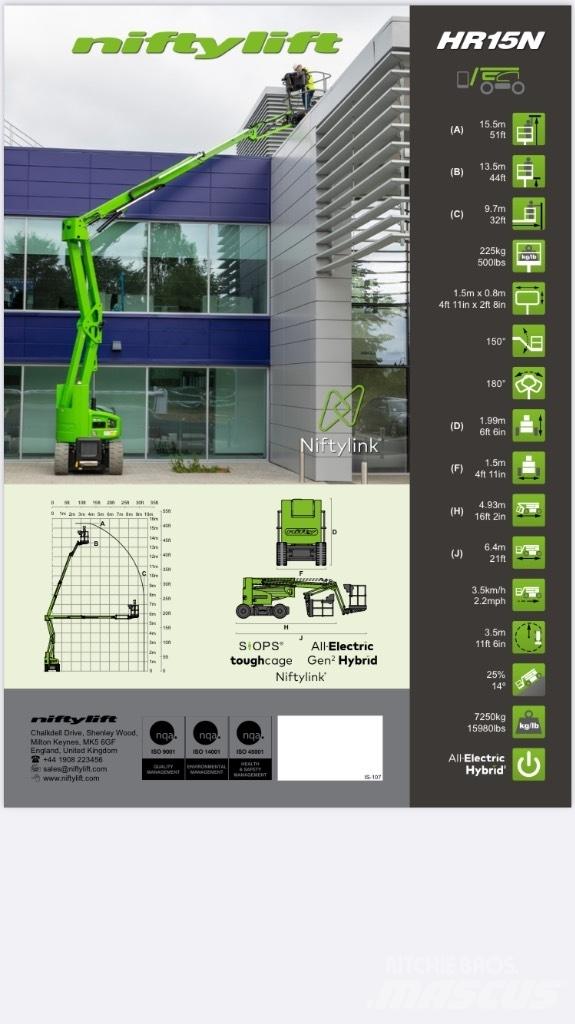 Niftylift HR 15NE Strēles pacēlāji