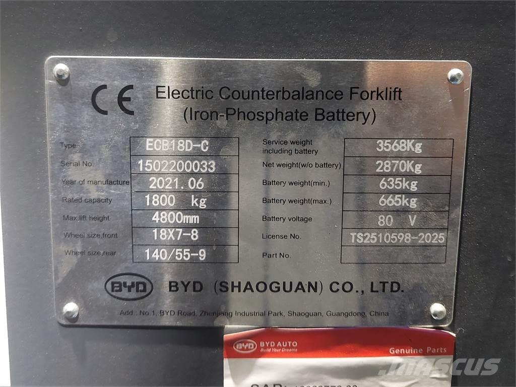 BYD ECB18DC Elektriskie iekrāvēji