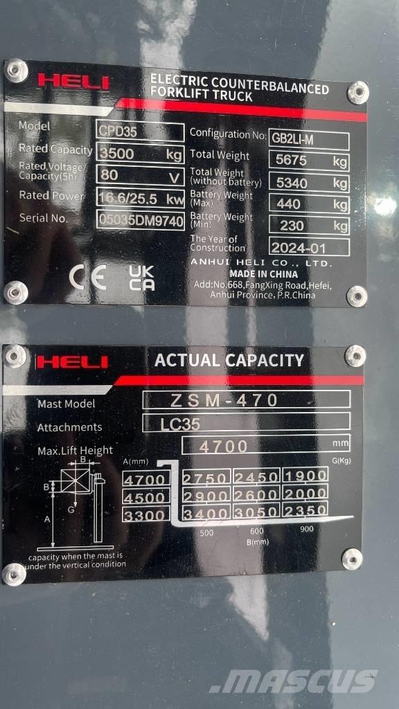 Heli CPD35-GB2LI-M Elektriskie iekrāvēji