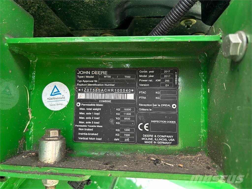 John Deere T560 Ražas novākšanas kombaini