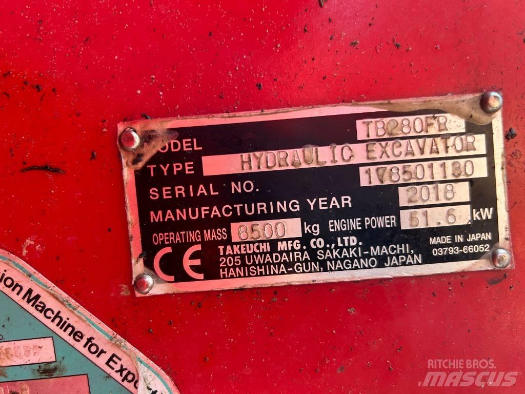 Takeuchi TB280FR Vidēja lieluma ekskavatori 7 t - 12 t