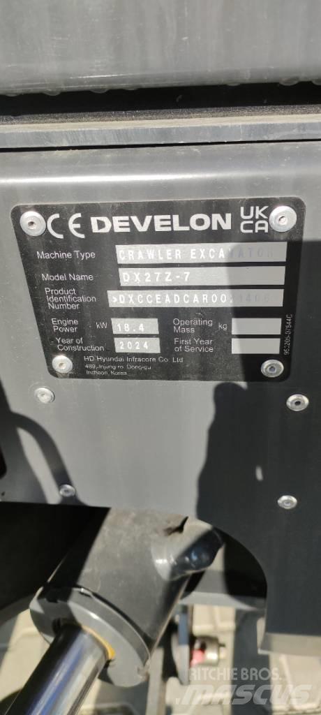 Develon DX 27 Z-7 Mini ekskavatori < 7 t