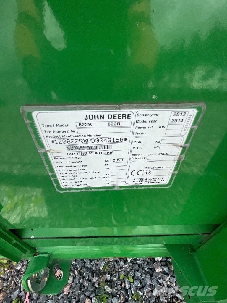 John Deere 622R Ražas novākšanas galvas