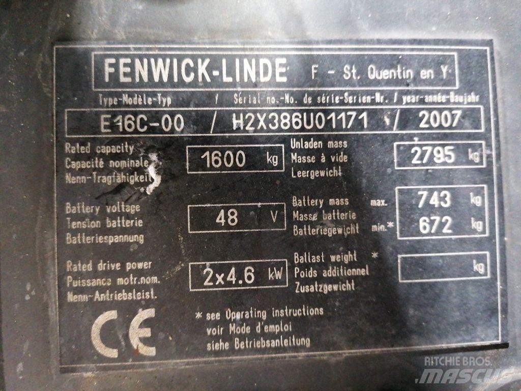 Linde E16C-00 Elektriskie iekrāvēji