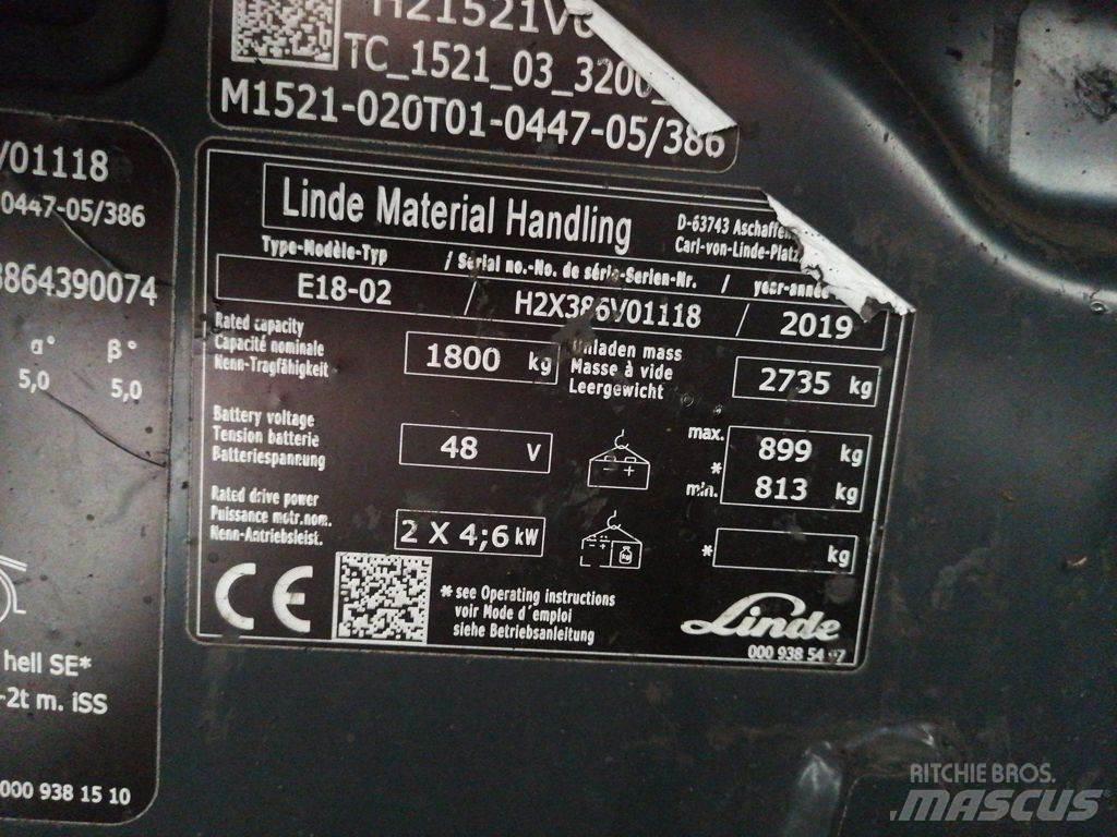 Linde E18-02 Elektriskie iekrāvēji