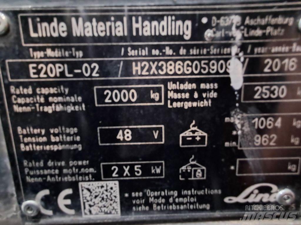 Linde E20PL-02 Elektriskie iekrāvēji