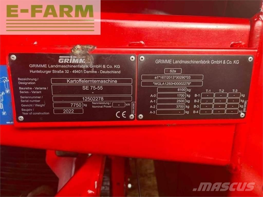 Grimme se 75-55 sb Kartupeļu novākšanas kombaini