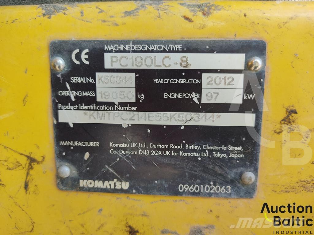 Komatsu PC190LC-8 Kāpurķēžu ekskavatori